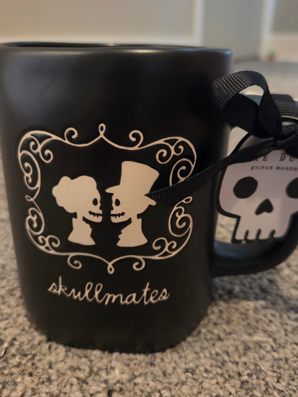 Skullmates Black Mug Gothic Skeleton Couple Design By Rae Dunn